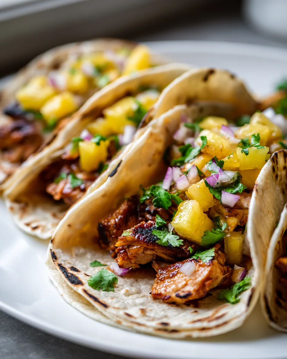 Grilled Teriyaki Chicken Tacos with Pineapple Salsa Recipe