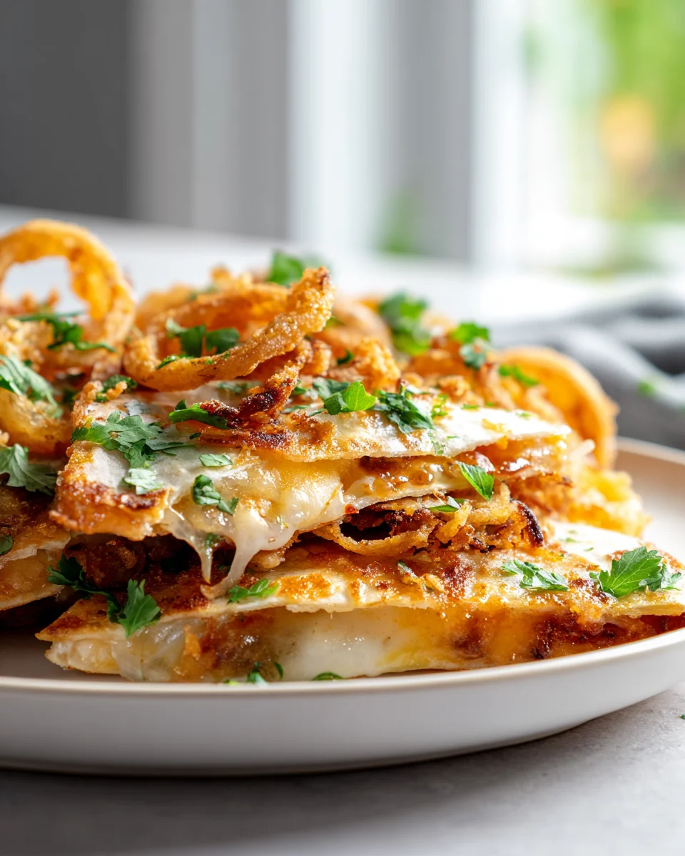 Onion Ring Chips Quesadillas with Cheesy Goodness Recipe