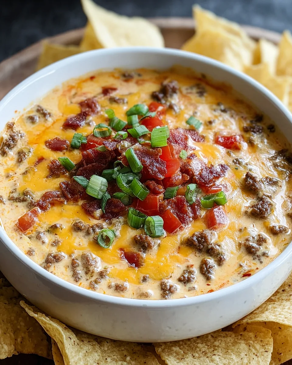 Beef Bacon Cheeseburger Queso Dip: Ultimate Game Day Treat!