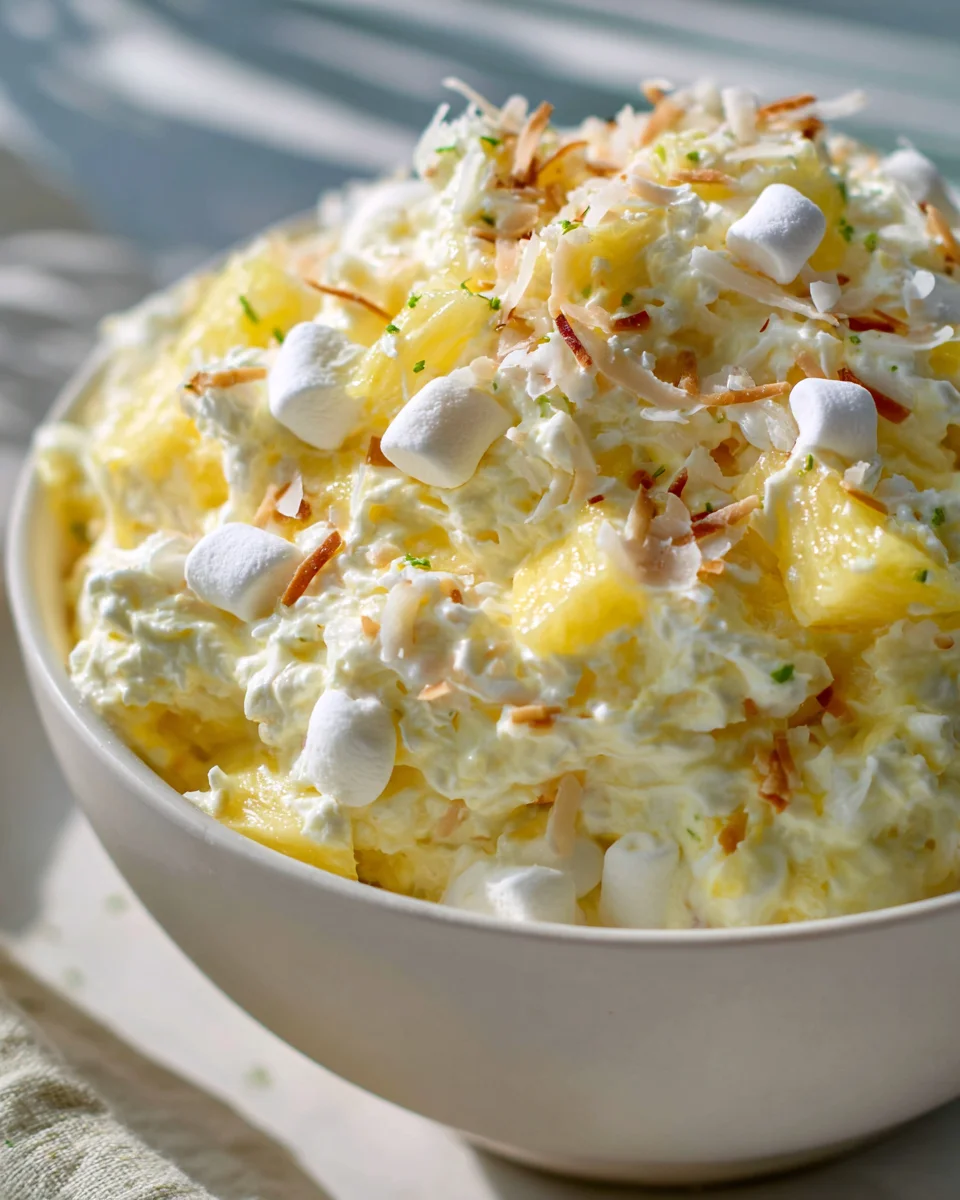 Delicious Pina Colada Fluff Recipe - Tropical Dessert Delight!