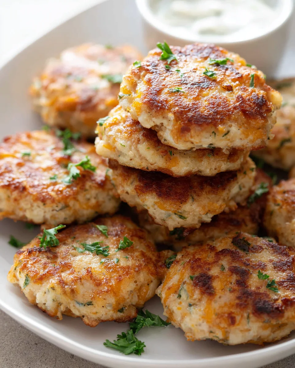 Keto Cheesy Chicken Fritters