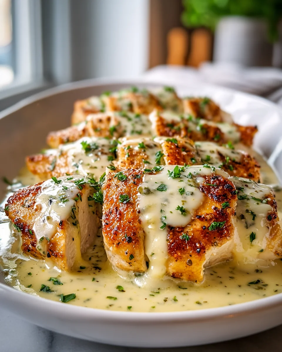 Baked Caesar Chicken with Creamy Parmesan Sauce Recipe