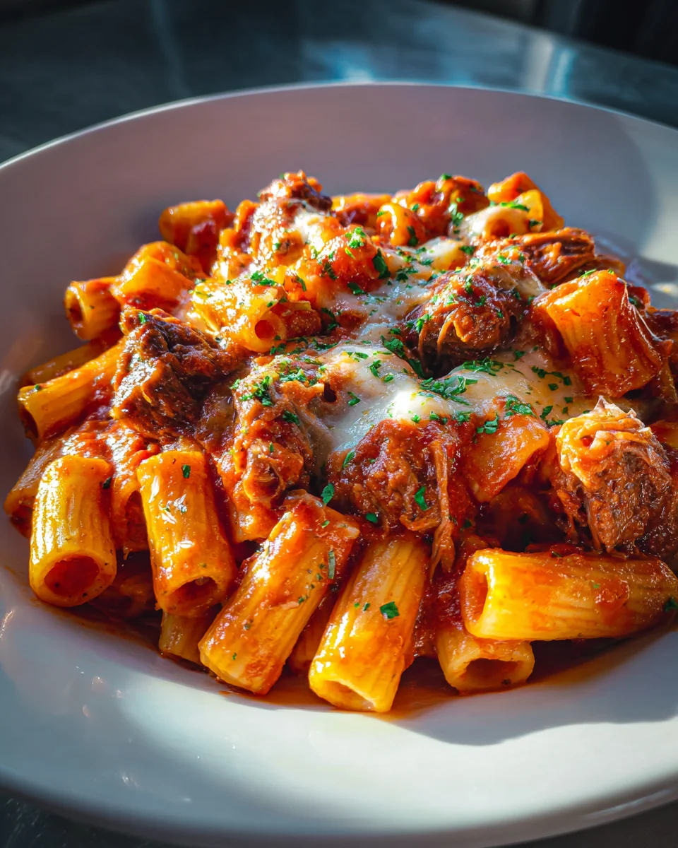 Viral Chuck Roast Pasta Bake with Rich Tomato Sauce Recipe