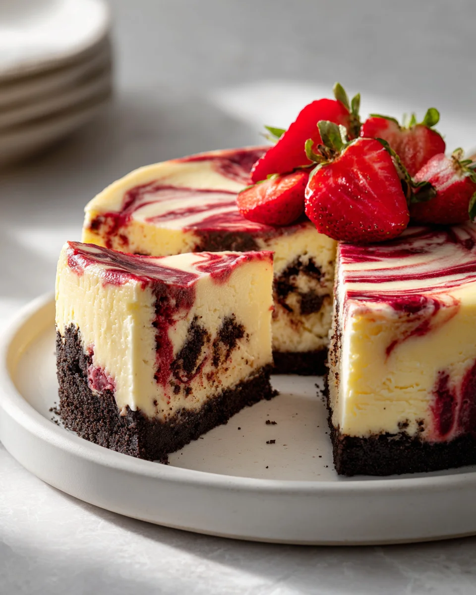 Decadent Strawberry Swirl Cheesecake Delight