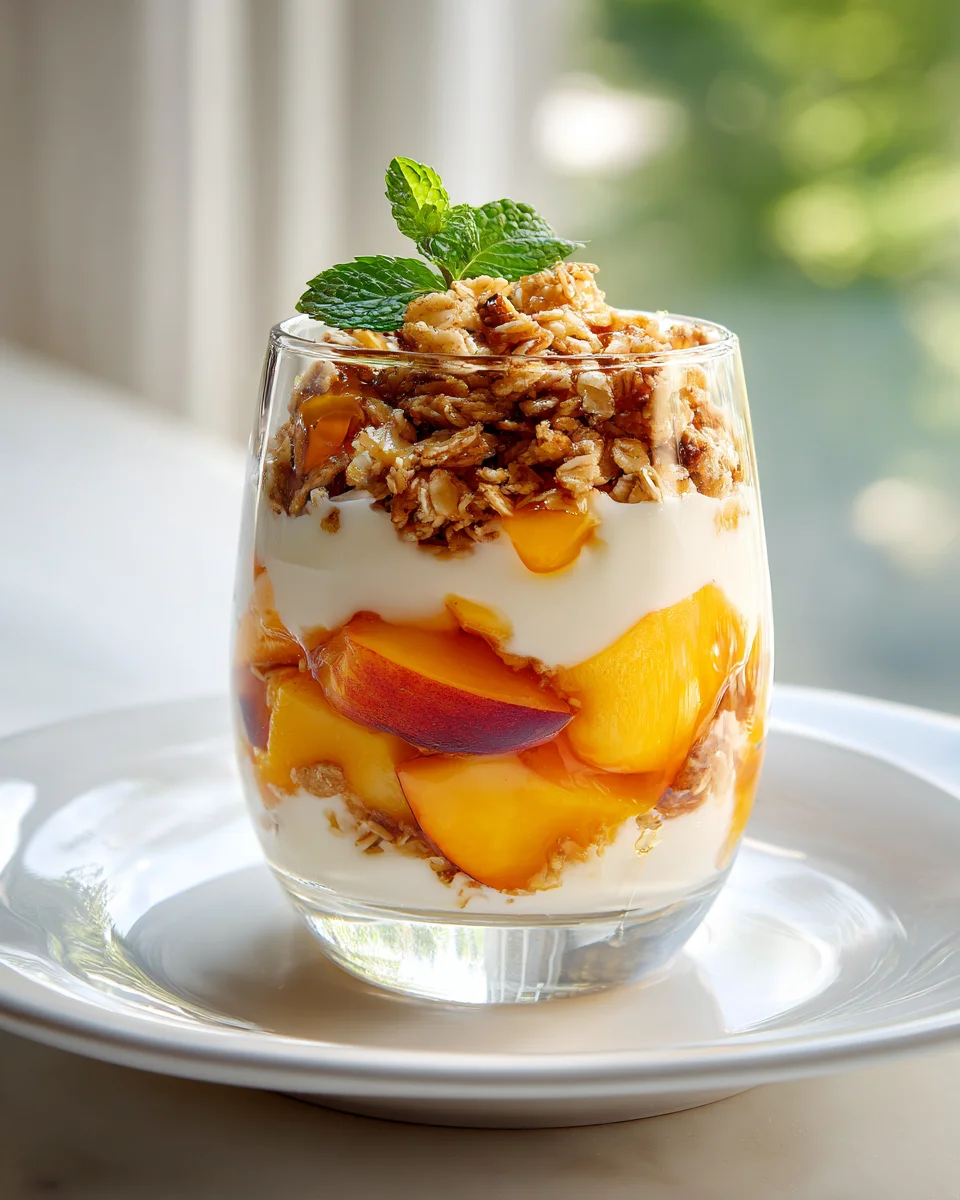 Sweet Peach Yogurt Parfait Delight