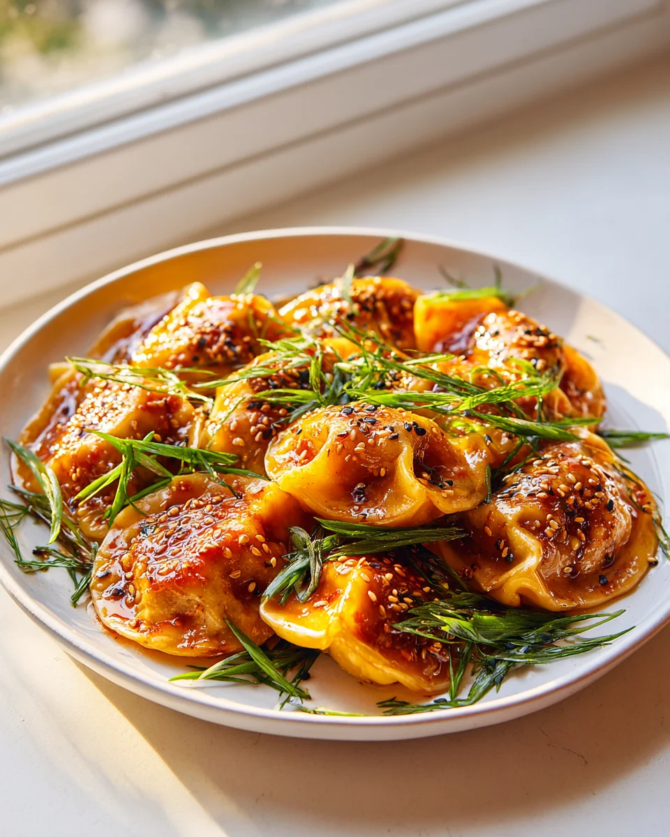 Savory Beef Mandu with Sweet Gochujang Glaze