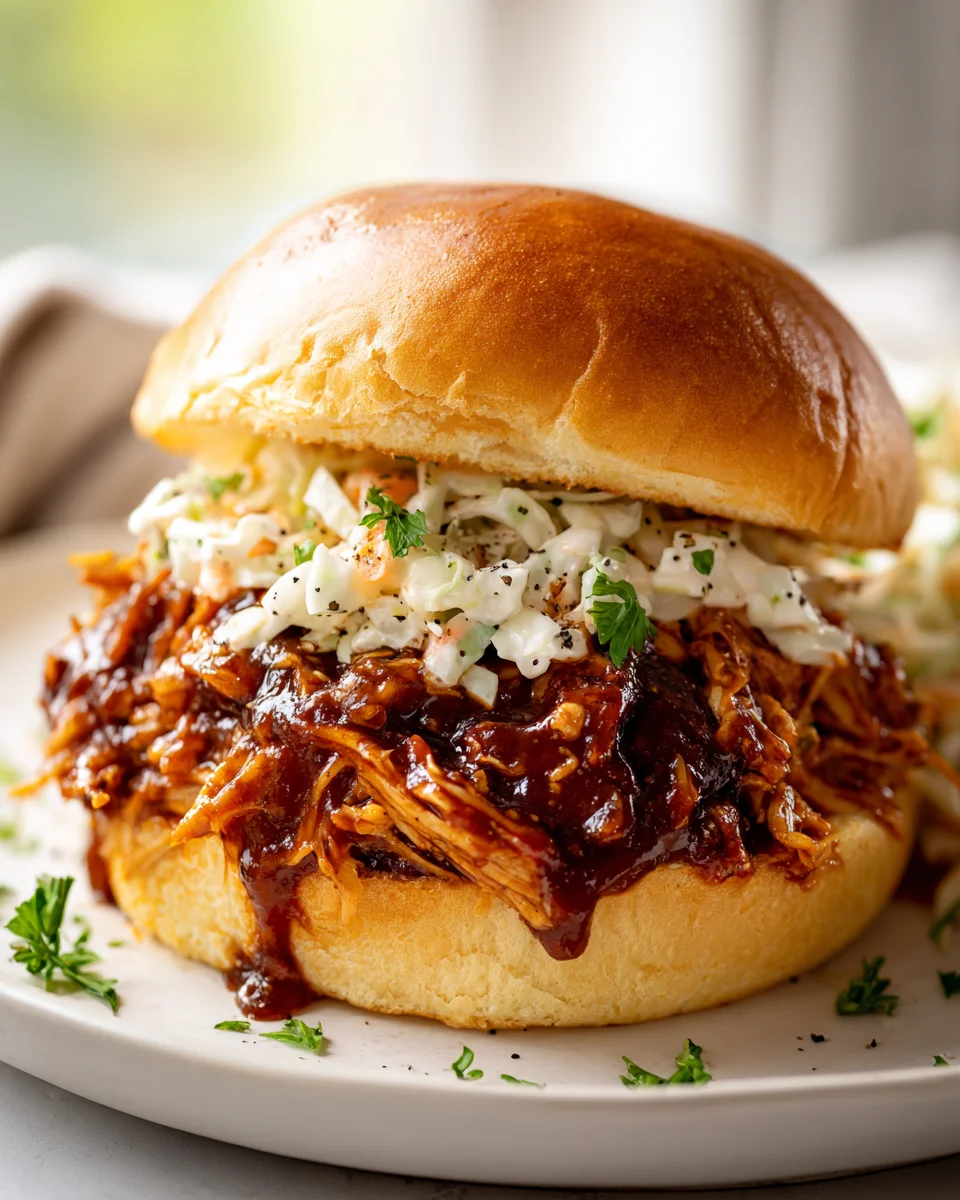 Smoky BBQ Beef Sandwiches with Crunchy Coleslaw